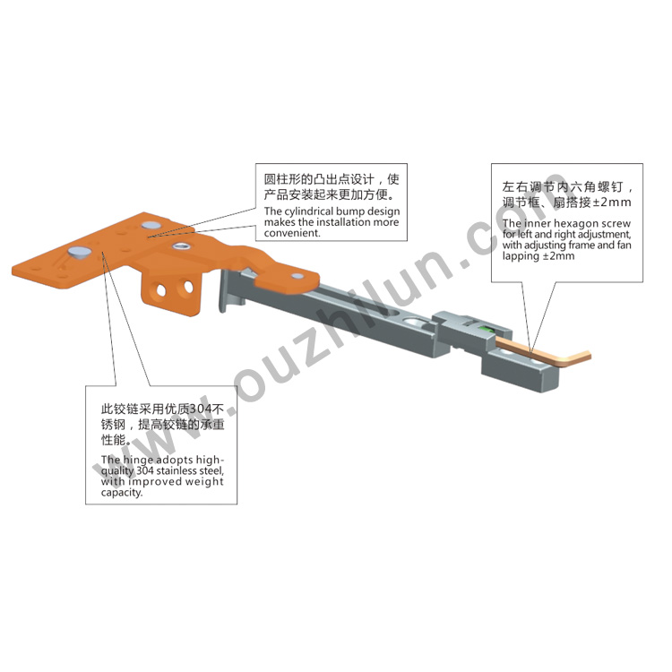 铝塑铝隐形铰链 OHL.JL-005A